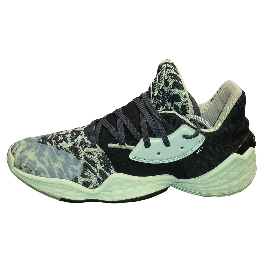 Adidas James Harden Vol 4 Basketball Shoes Men 11 Green Glow Black Sneakers Camo
